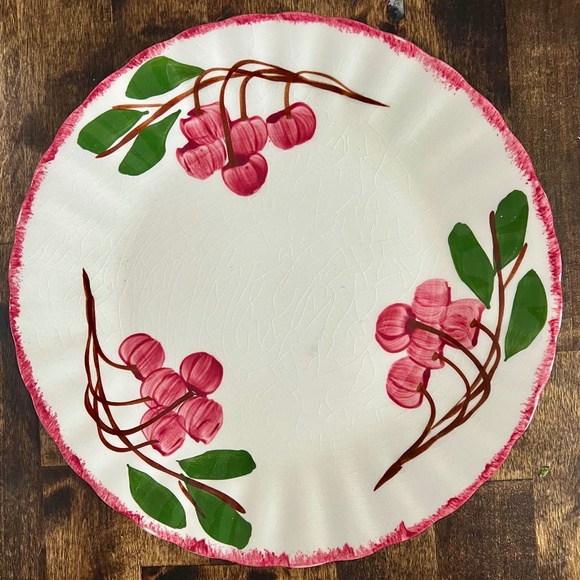 Blue Ridge Pottery ‘Cherry Cobbler’ 9.25” Dinner plate VINTAGE Hand Painted - Picture 1 of 3
